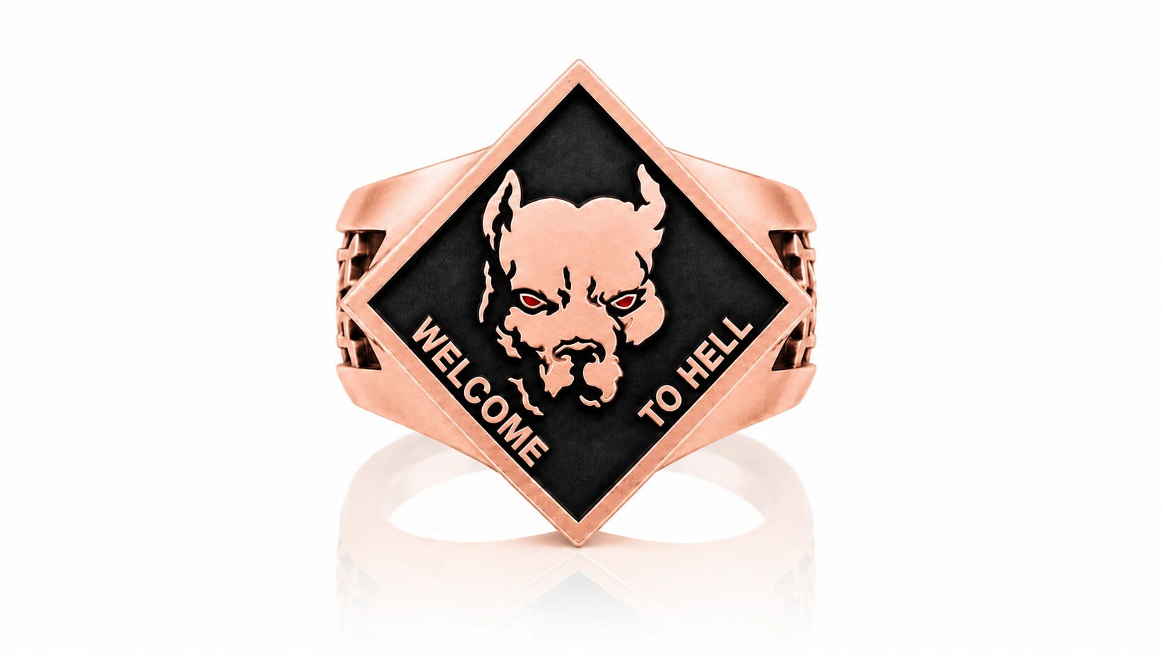 Personalized Motorcycle Club Ring-Custom Biker Signet Ring for Men